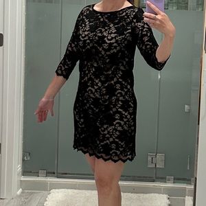 Michael Stars 3/4 sleeves black lace dress